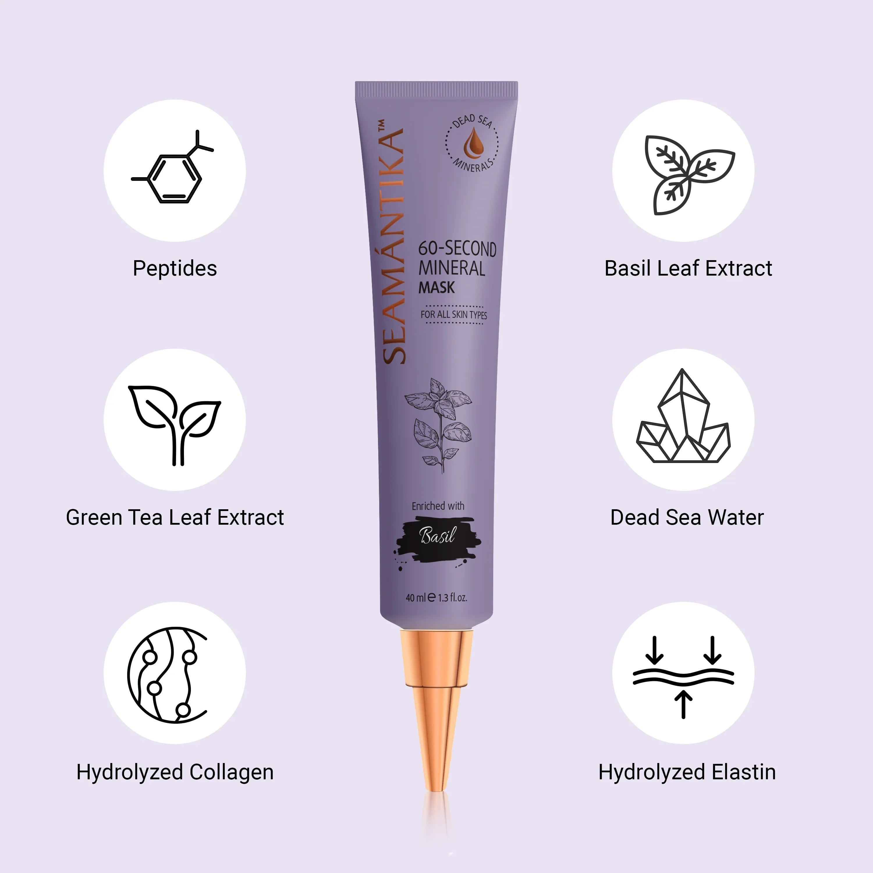 60-SECOND MINERAL MASK - BASIL LEAF EXTRACT - Seamantika