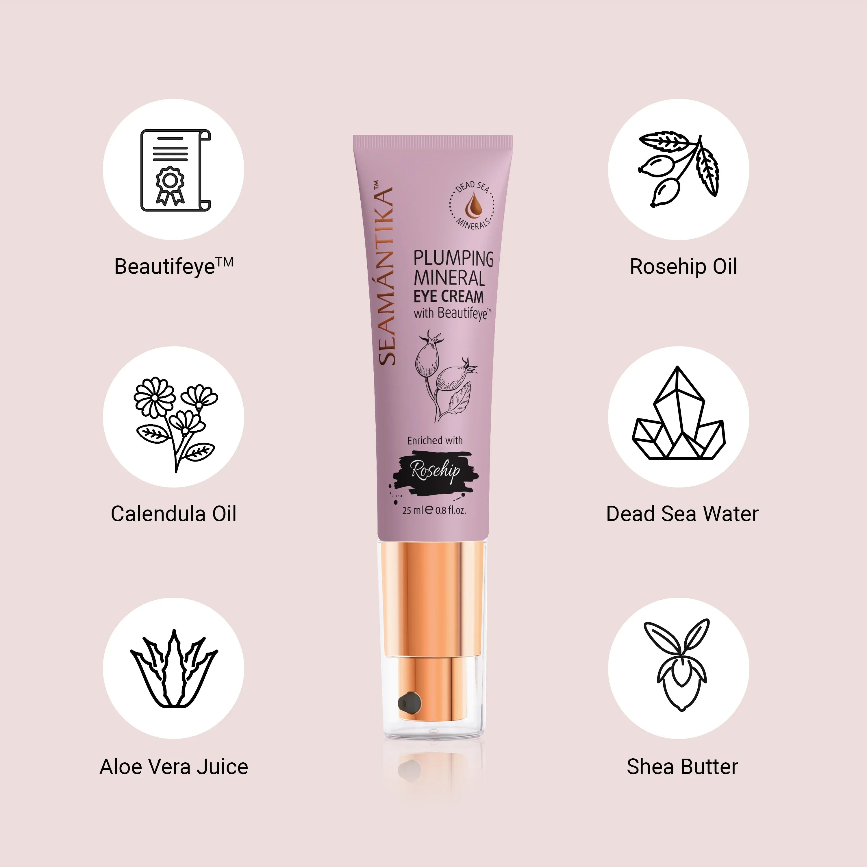 PLUMPING MINERAL EYE CREAM - ROSE HIP FRUIT OIL - Seamantika