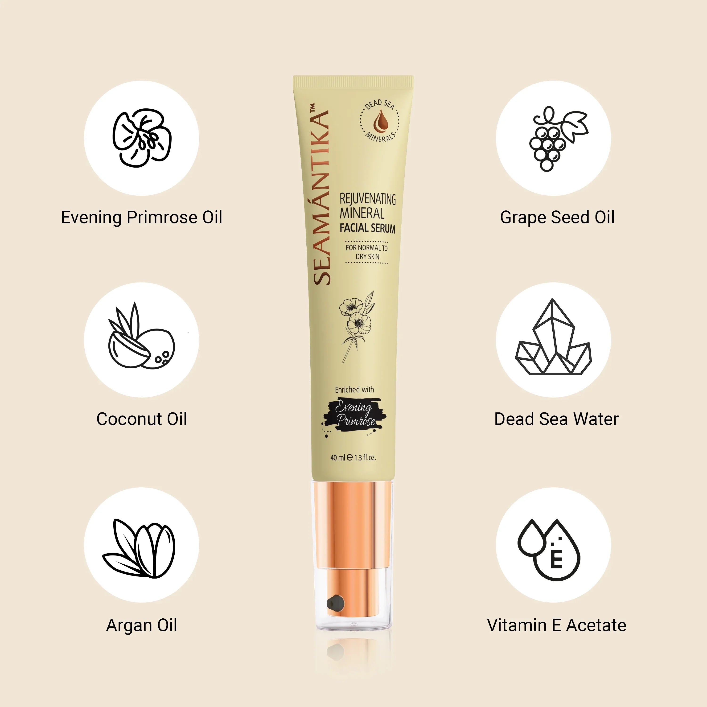 REJUVENATING MINERAL FACIAL SERUM - EVENING PRIMROSE OIL - Seamantika