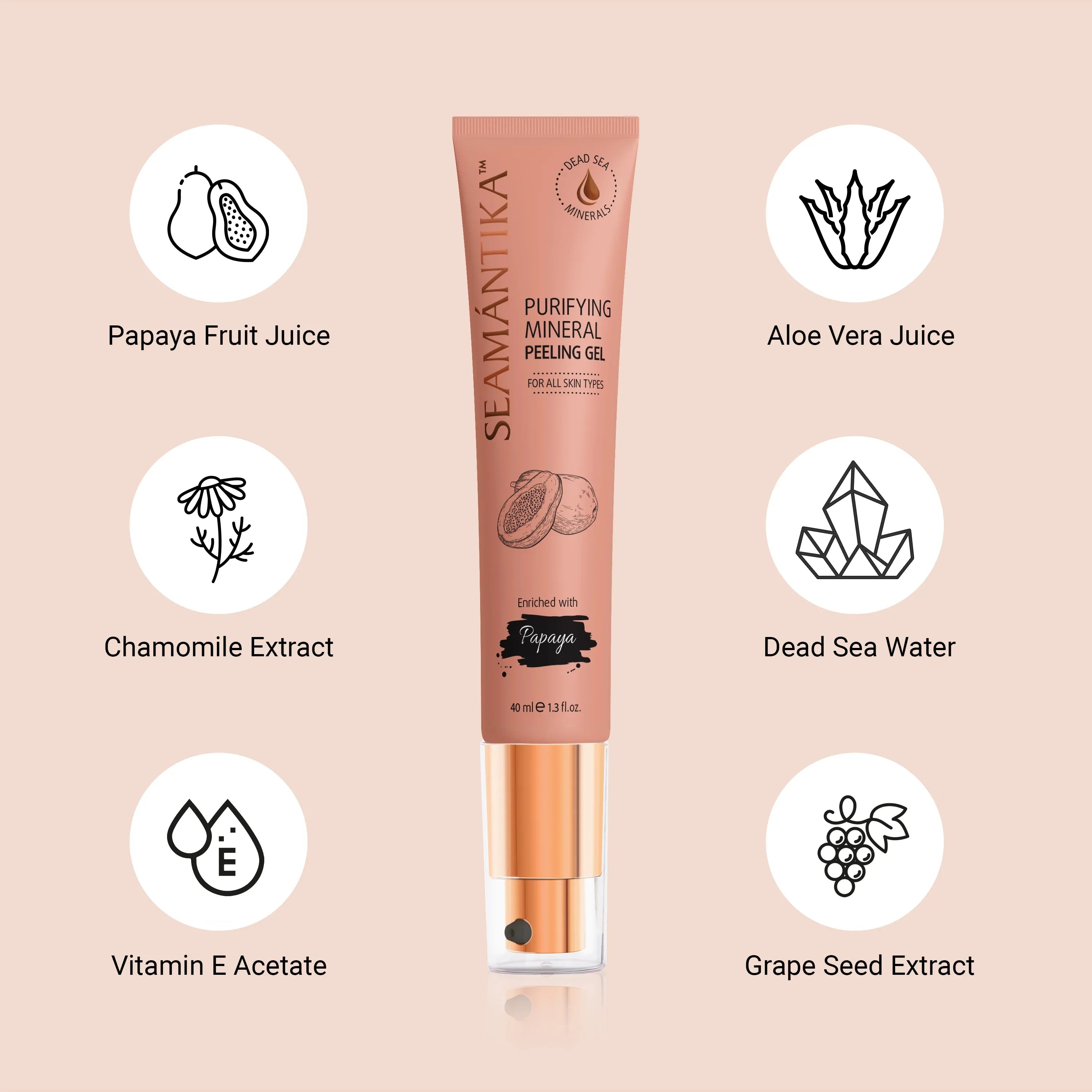 PURIFYING MINERAL PEELING GEL - PAPAYA FRUIT JUICE - Seamantika