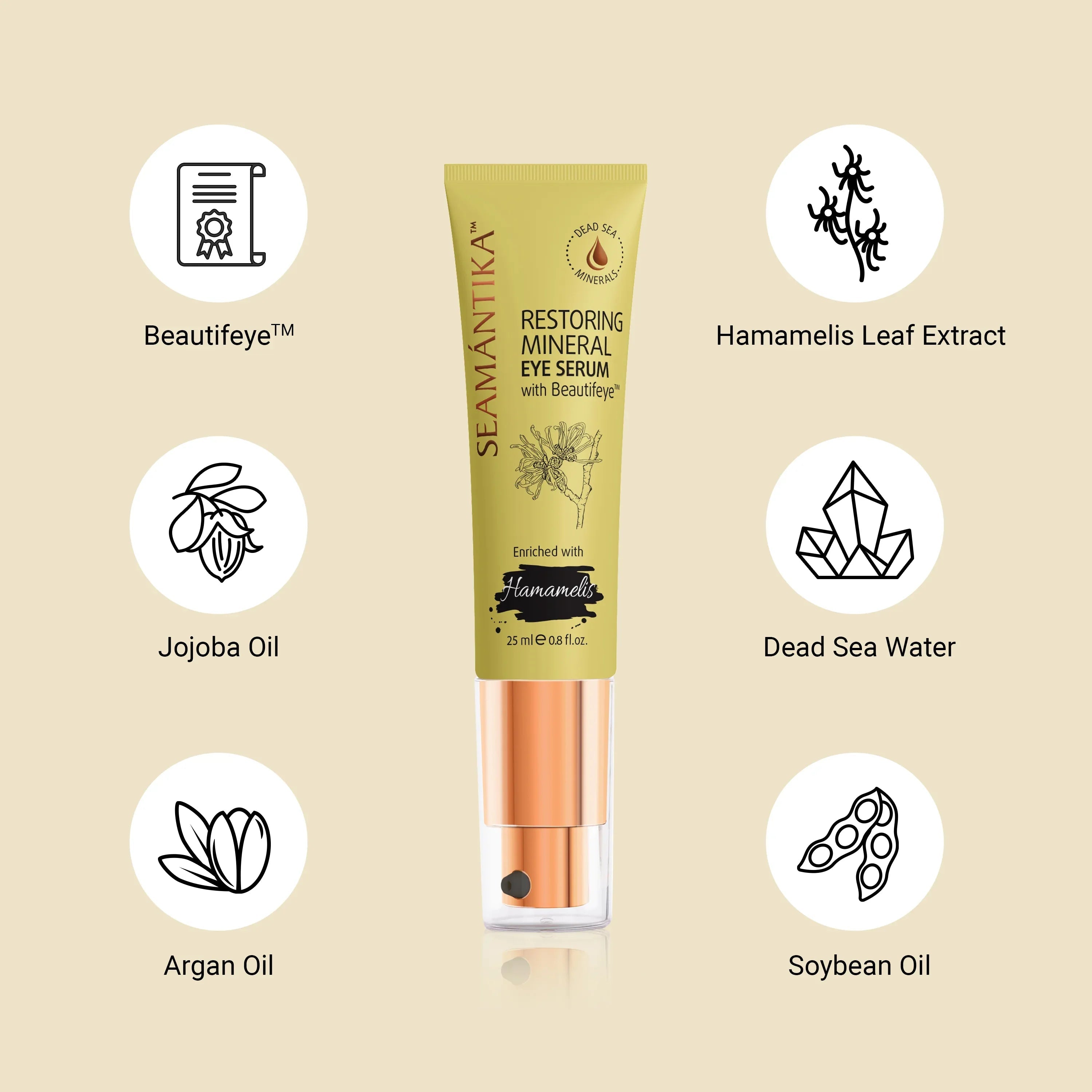 RESTORING MINERAL EYE SERUM - HAMAMELIS LEAF EXTRACT - Seamantika