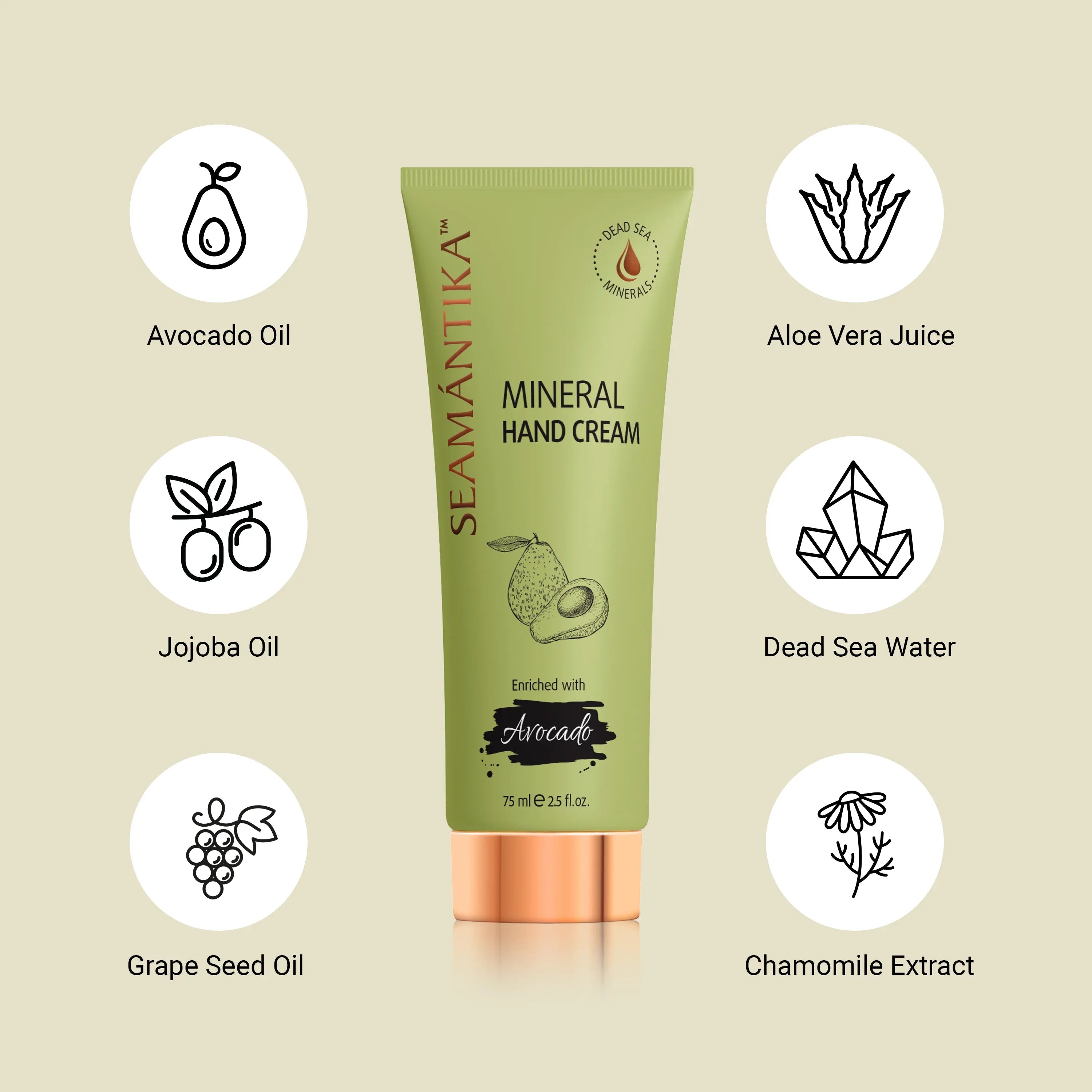 MINERAL HAND CREAM - AVOCADO OIL - Seamantika
